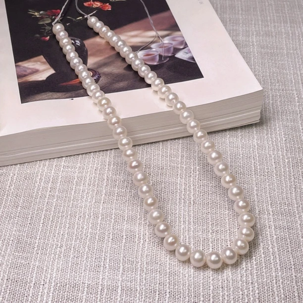 团圆家 8-9mm 100%正品淡水珍珠项链气质轻奢高端时尚精致