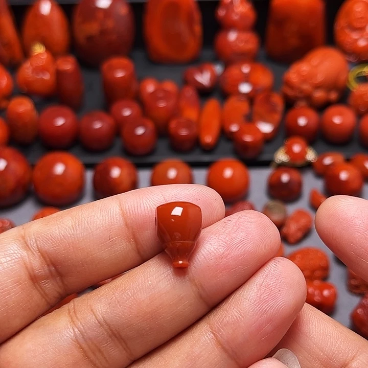 南红玛瑙未镶嵌配饰瓦西南红三通9.4mm