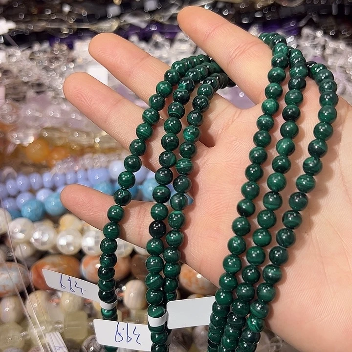 玛瑙/玉髓散珠孔雀石卡6