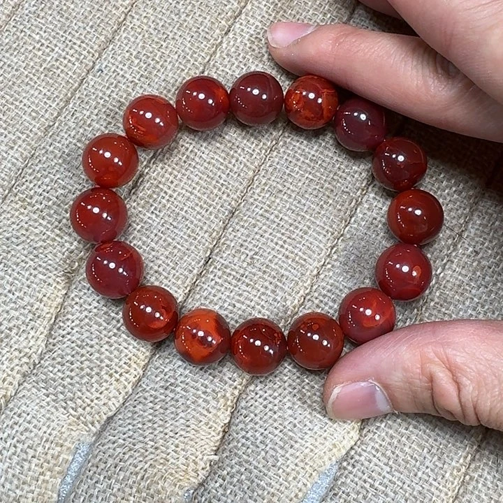 南红玛瑙未镶嵌手链手串原矿南红牛血火焰纹13