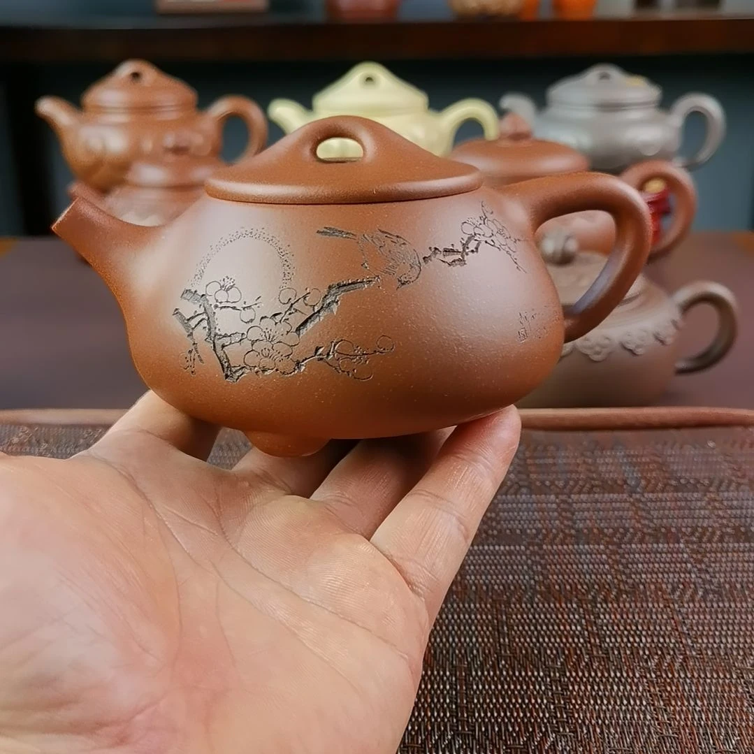 紫砂茶壶底槽清景舟石瓢350CC