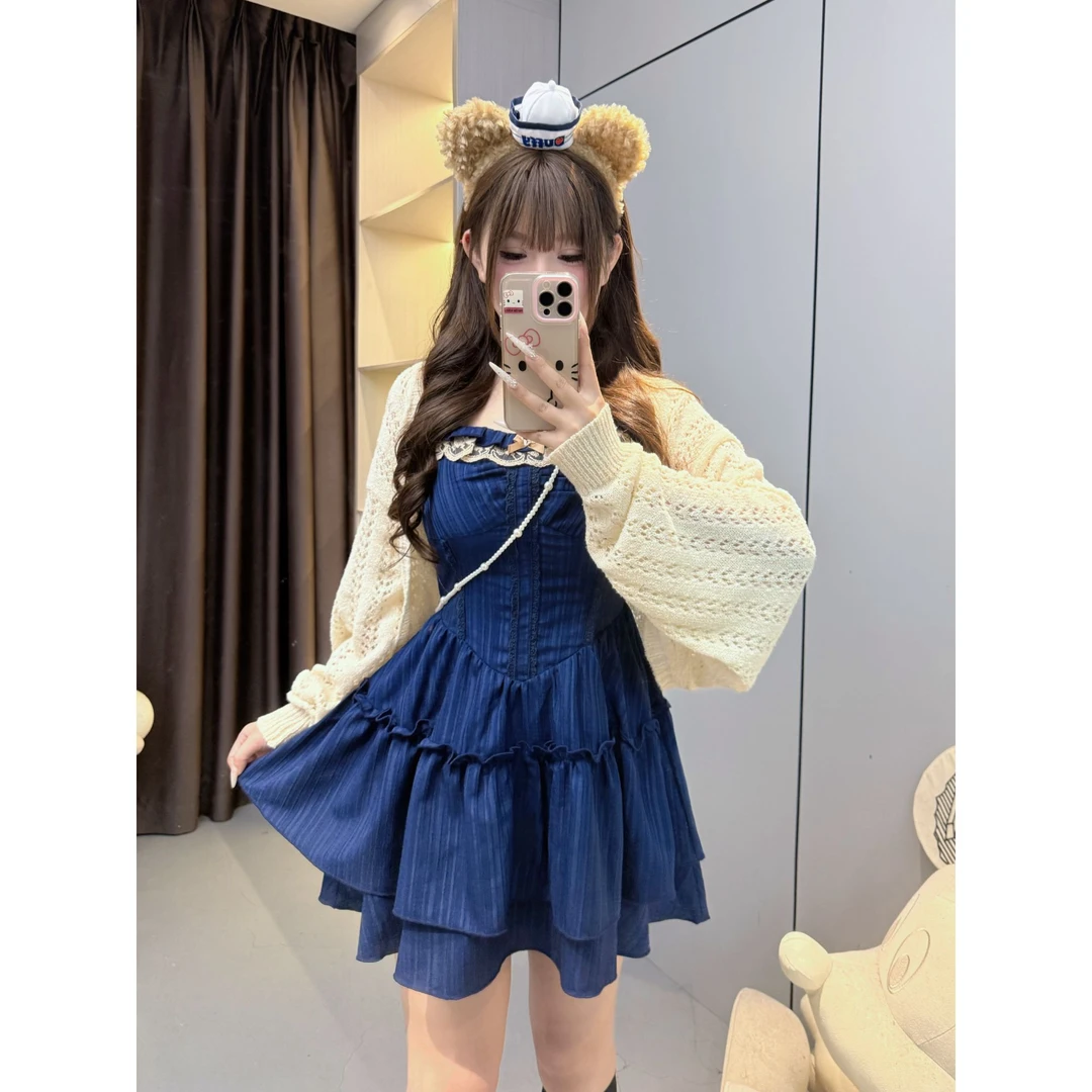 【元气圆舞】10250 胖mm显瘦吊带连衣裙甜美少女韩版公主