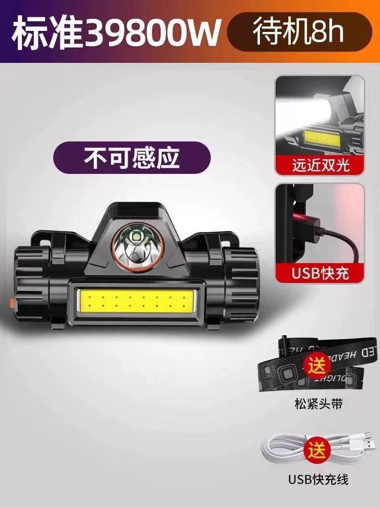 超亮可充电头戴式头灯户外长续航远射照明适用于钓鱼等场景