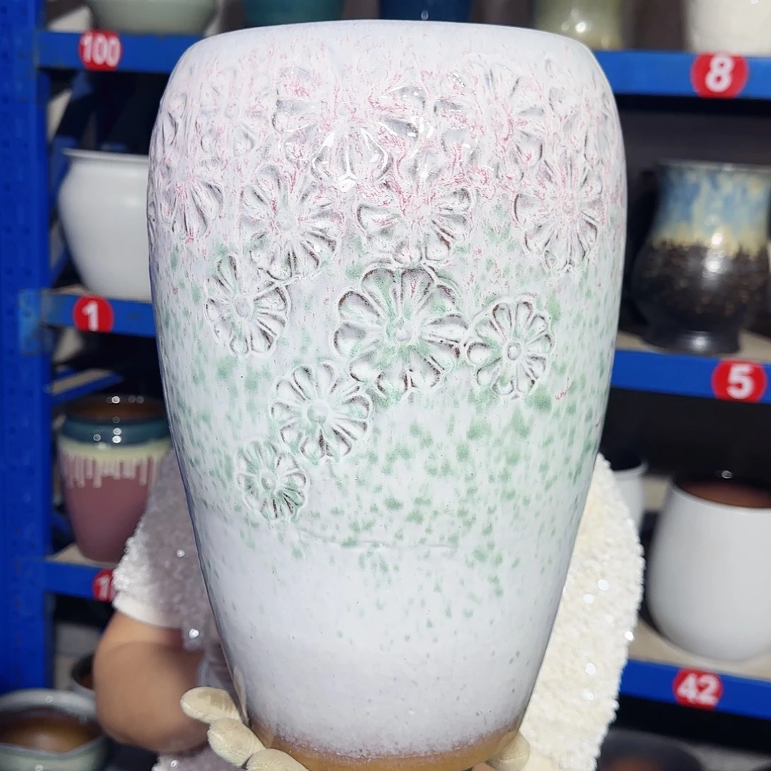 紫砂花盆高33口17