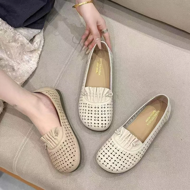 透气平底舒适女鞋镂空时尚百搭单鞋2910