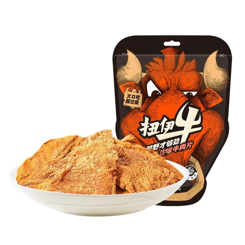 来伊份扭伊牛沙嗲牛肉片108克*3包（保质期到8月13日）