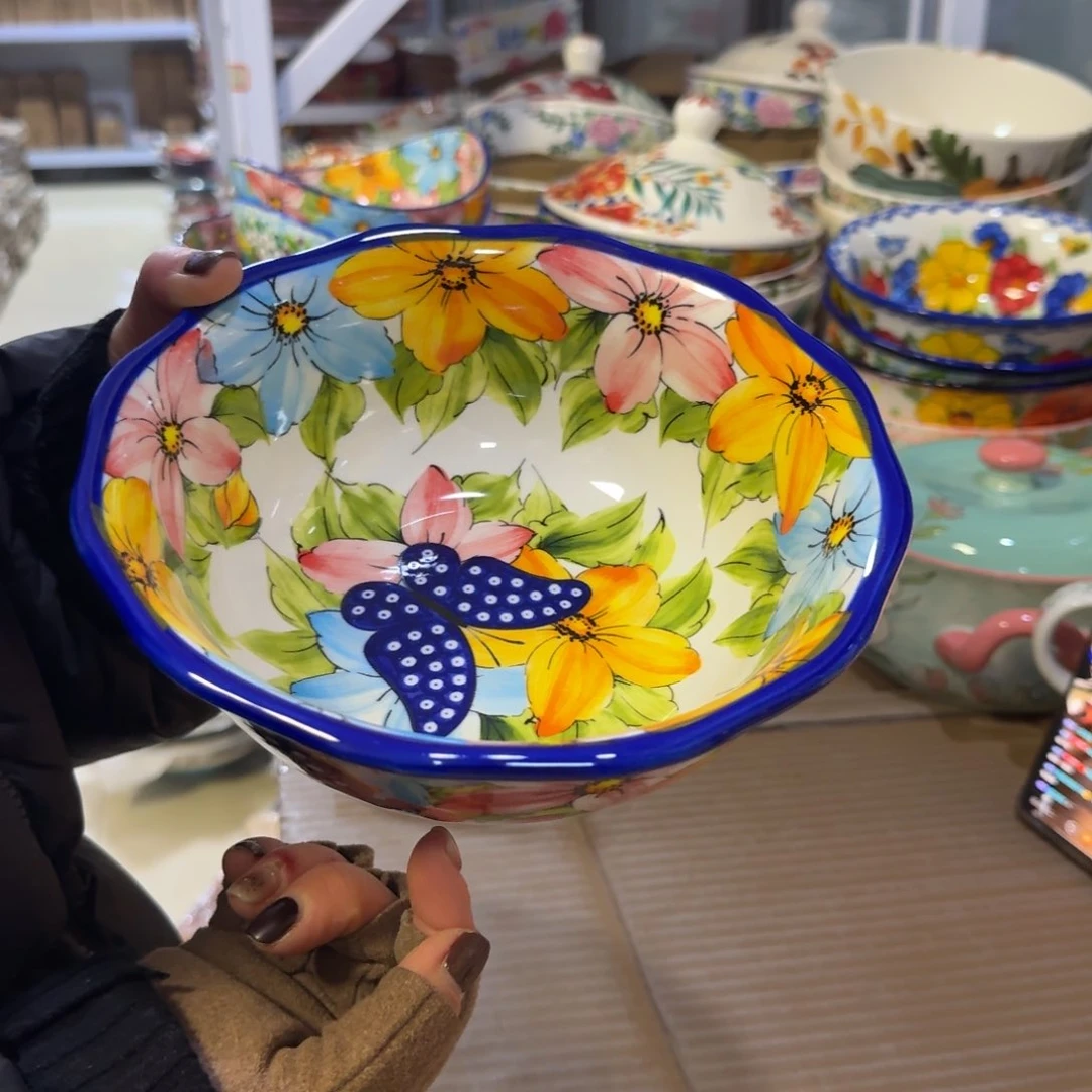 瓷7.5英寸蝴蝶面碗一只