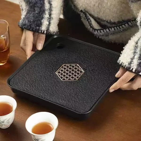 简约茶托盘家用小型仿乌金石干泡茶盘C568