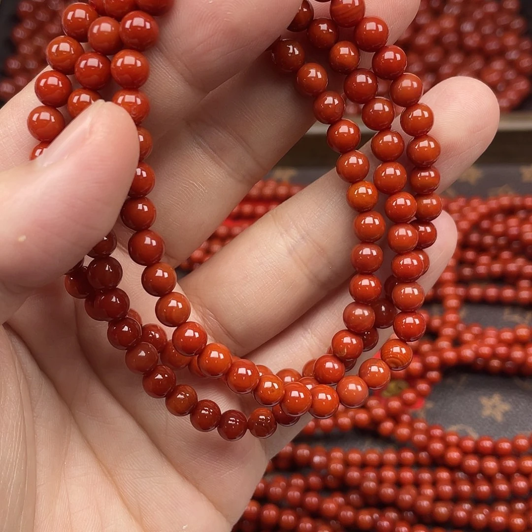 手链未镶嵌南红玛瑙1号瓦西柿子红卡6长链