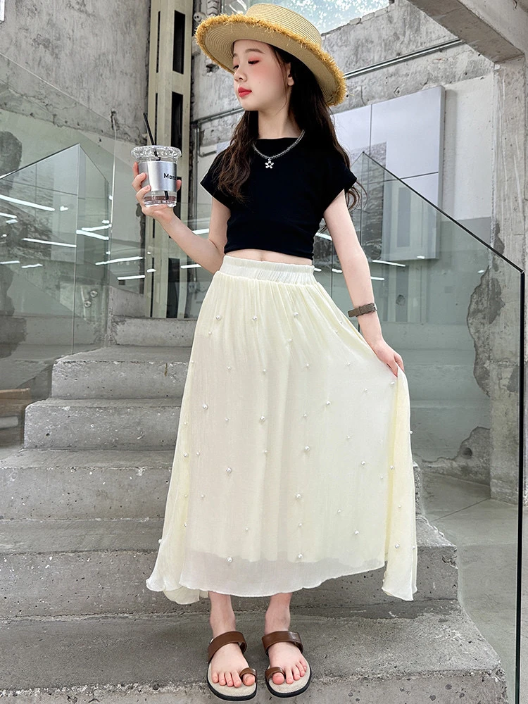 女童两件套薄款常规公主风套头夏季女套装夏装裙子女童