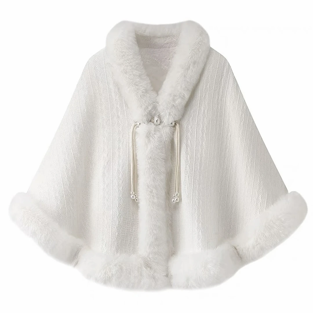 2025新款冬季斗篷保暖百搭纯色气质披肩