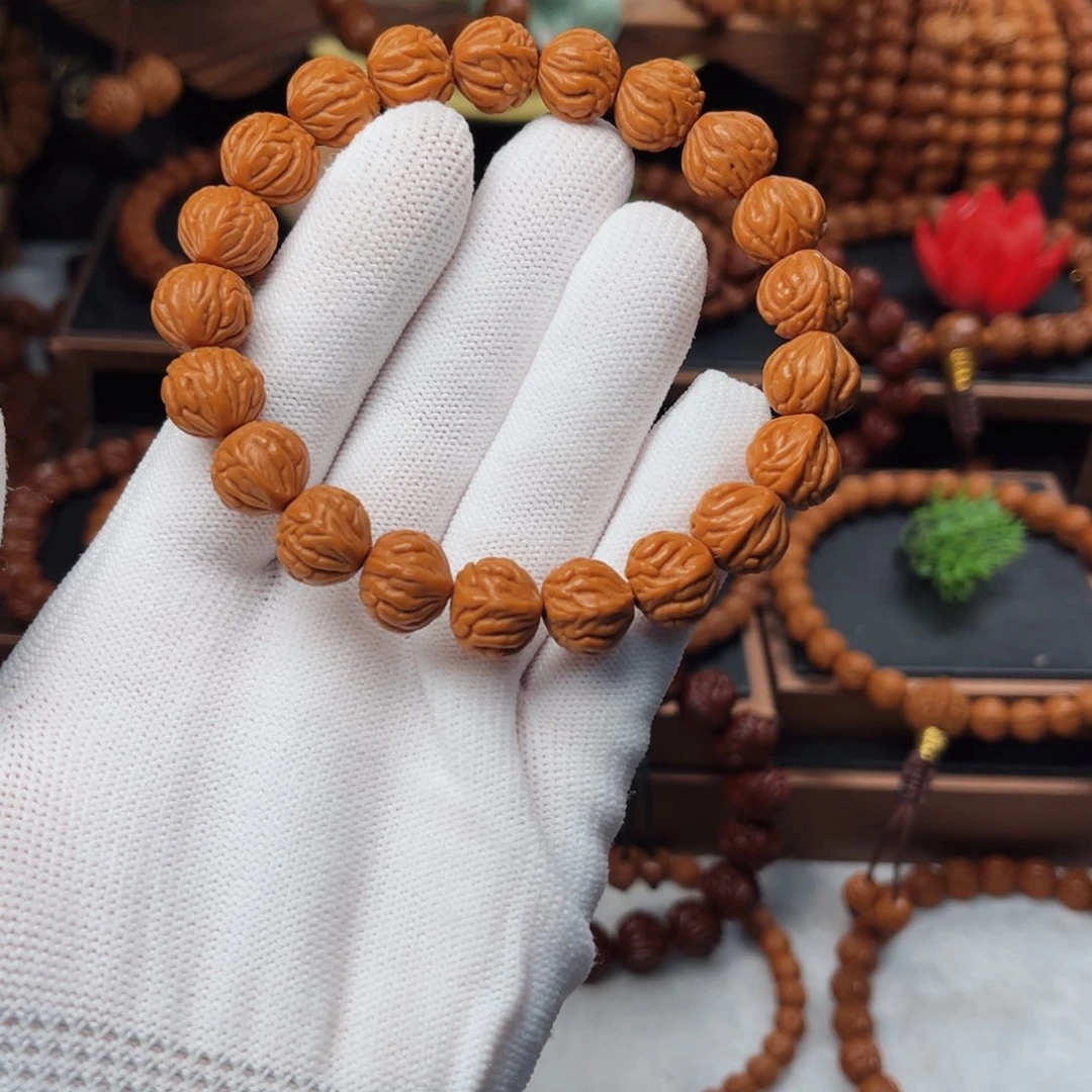 吊坠桃核12金玉龙手串