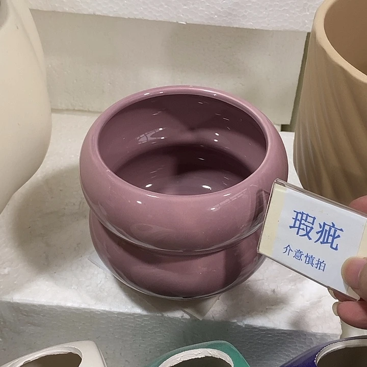 紫砂花盆多肉植物盆瑕疵有孔