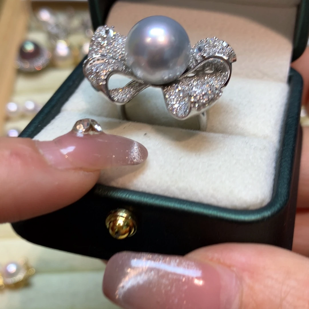 海水珍珠戒指银S925镶嵌