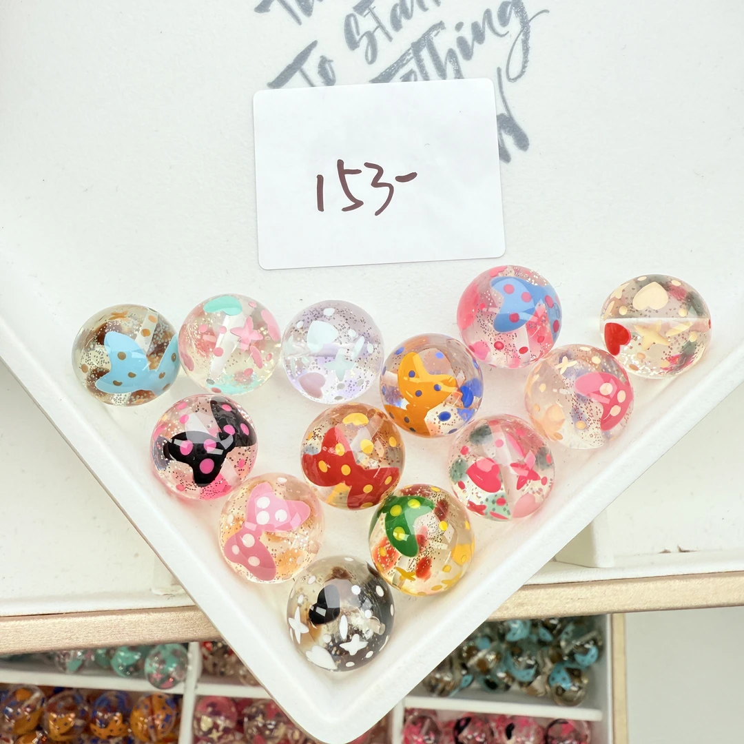 定制款153 卡16米奇蝴蝶结细闪圆珠通孔 DIY手工配件