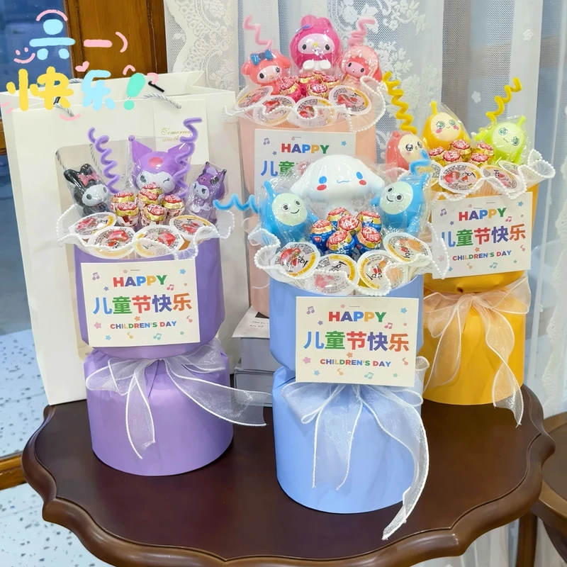 【六一儿童节礼物】果冻棒棒糖花束成品送男孩女孩送同学生日礼物
