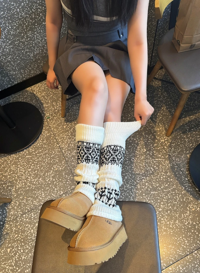 FFI秋冬季袜子女保暖北欧费尔岛风堆堆袜套ins风学生百搭长款腿套