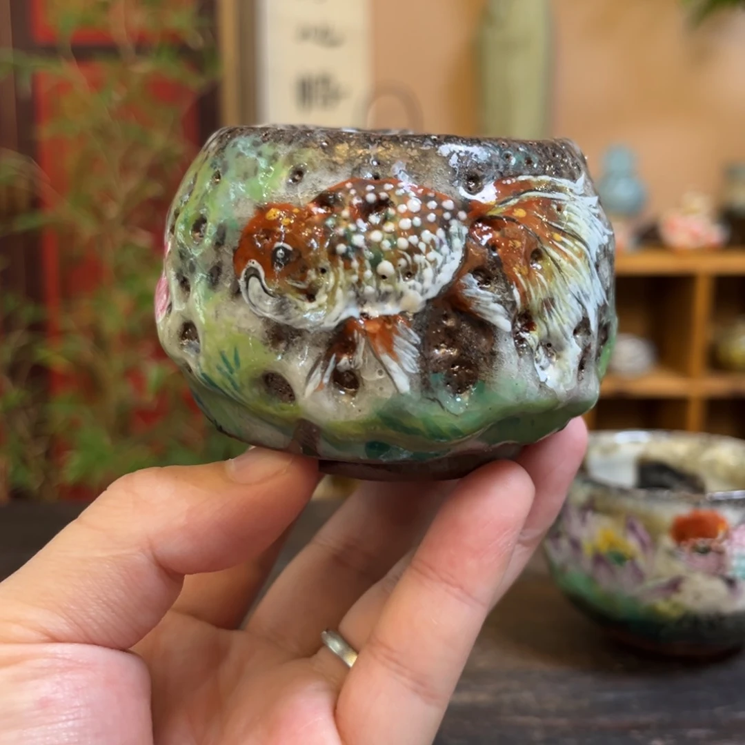 杯王*一柴烧手工手绘陶瓷多人