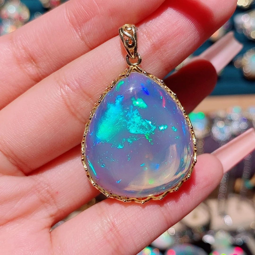 欧泊银S925镶嵌吊坠