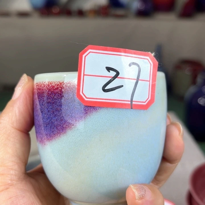瓷片钧瓷手工艺品杯子
