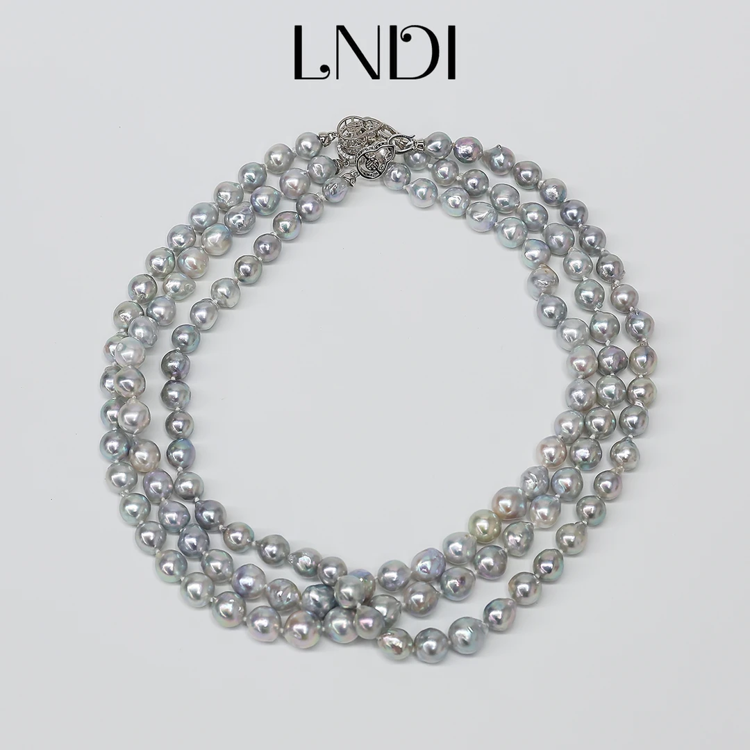 【涵涵】S925银海水真多麻巴洛克项链8-9MM 多样性发货发一