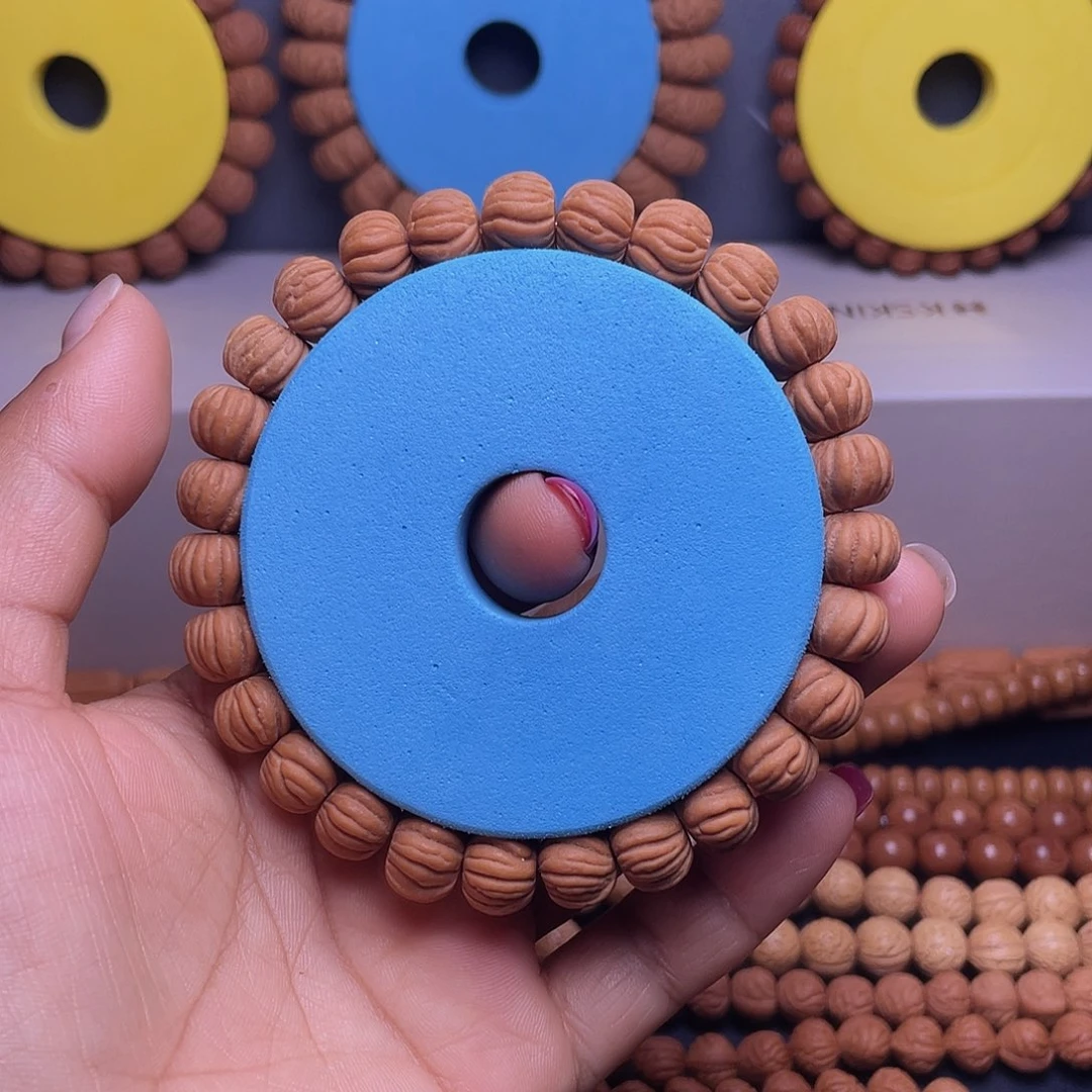 陶***已桃核手串秦岭龙纹桃核佛手