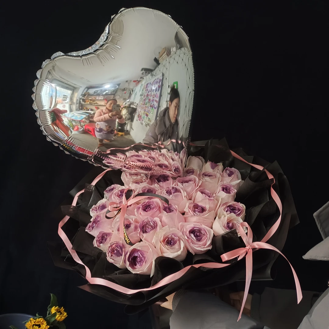 33朵乌梅紫酱玫瑰鲜花七夕客定花束/花店自取不配送