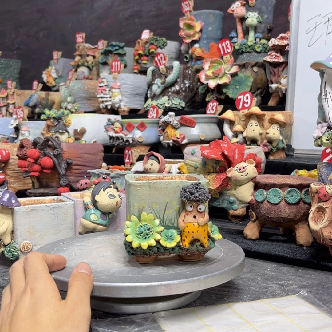 红陶花****O白狐花器多肉花盆