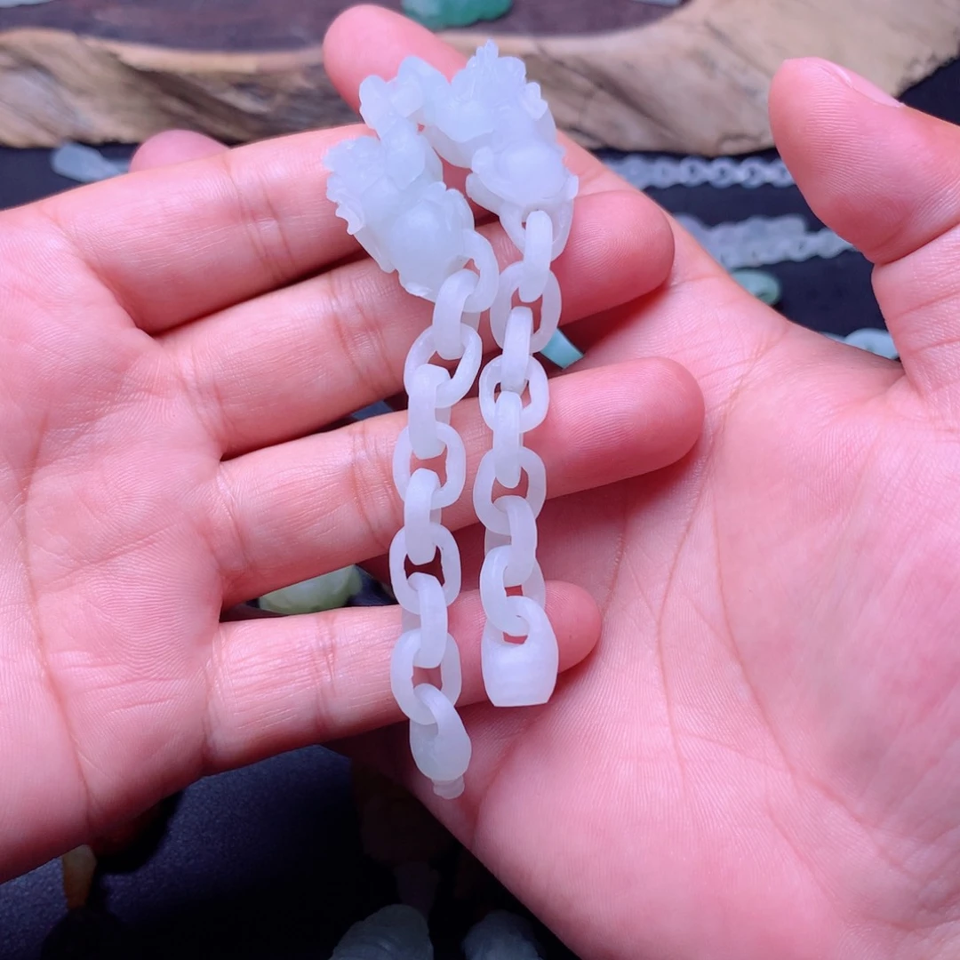 定制翡翠未镶嵌小***影手链