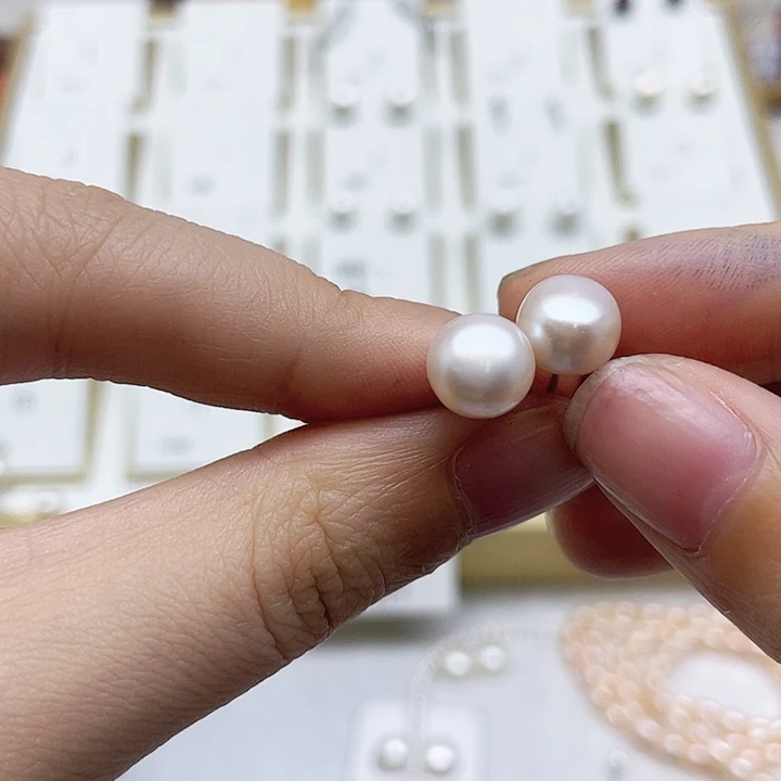 淡水珍珠耳饰银S925镶嵌苏*瑶