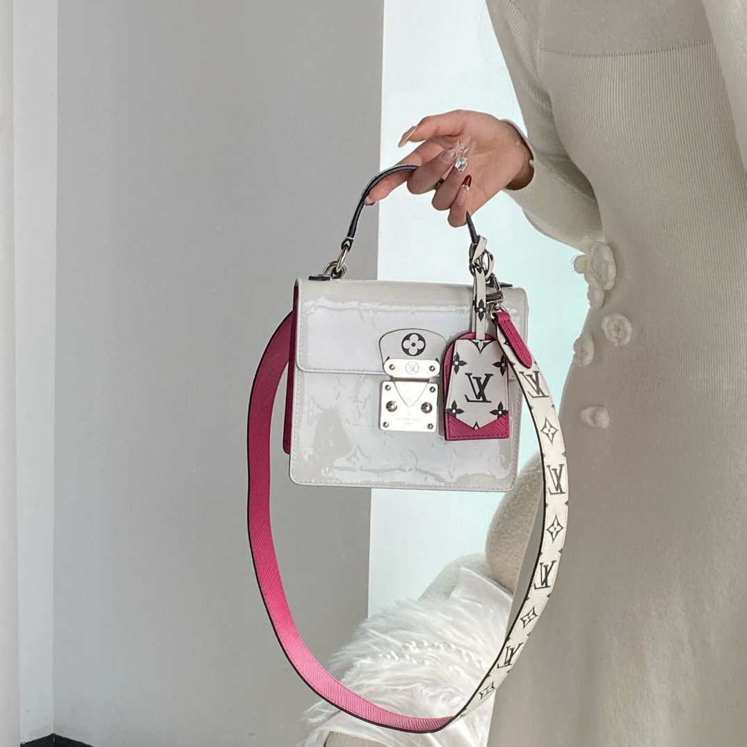 95新 LouisVuitton/路易威登 lv象牙白spring street手提斜挎包