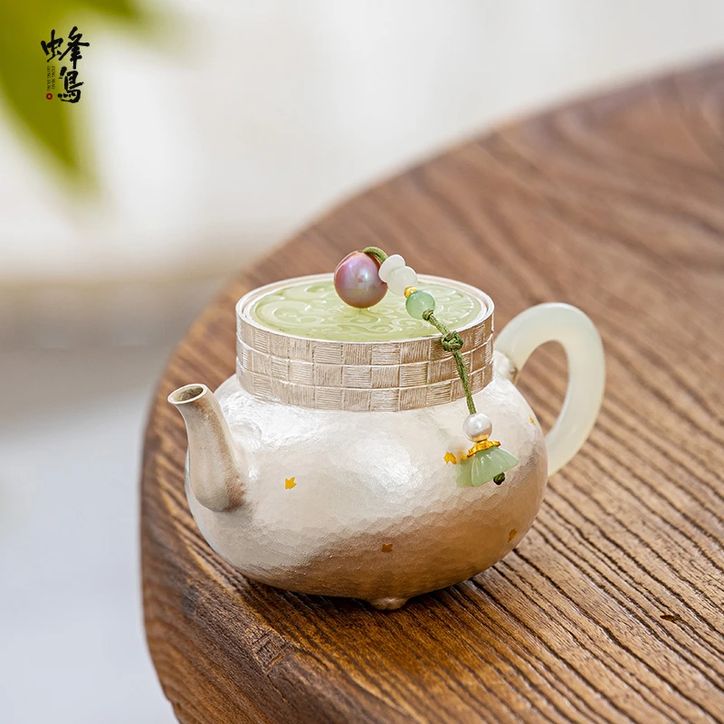蜂鸟工坊 素小姐 珍珠钮洒金弯嘴小壶 SXJA1038