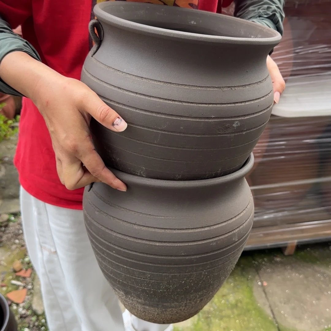花盆朱泥口23高25宜兴紫砂