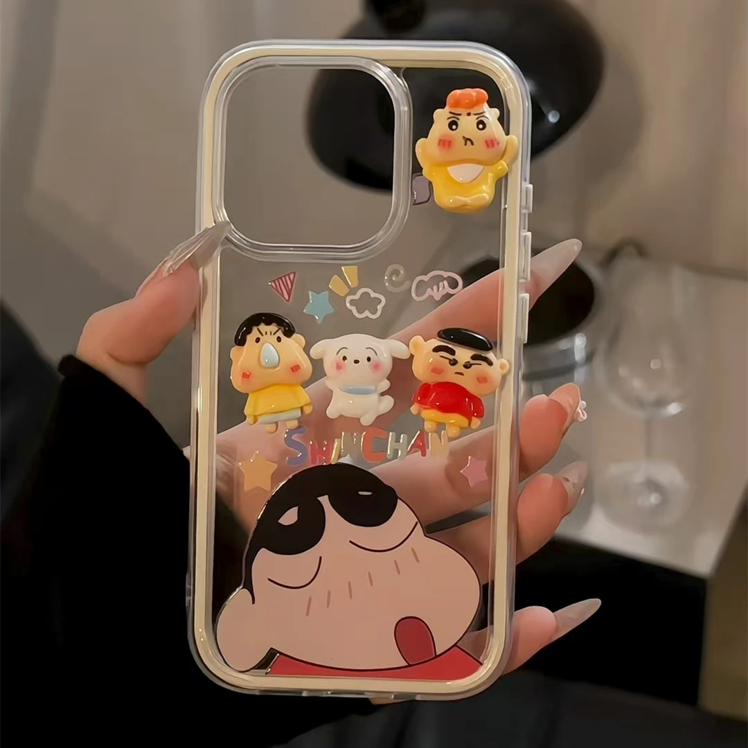 蜡笔小新公仔is适用苹果16华为p70小米15荣耀300三合一炫彩手机壳