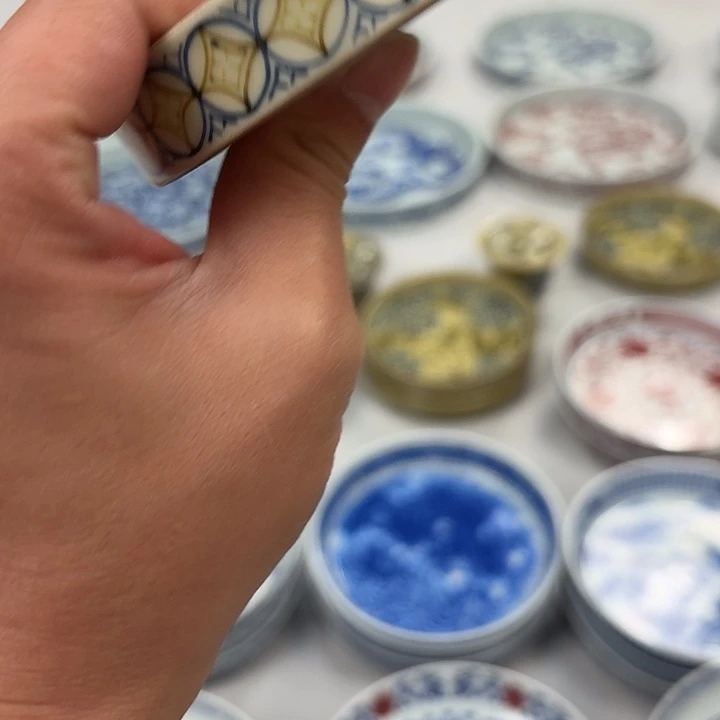 瓷片釉里金狮子杯垫景德镇