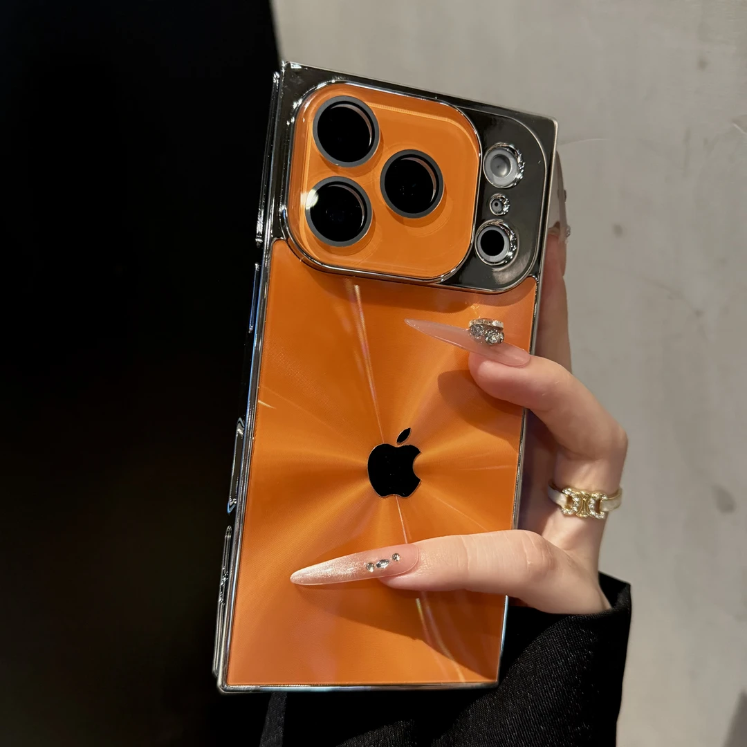 新款高颜值方形极光适用苹果17Promax手机壳iPhone16创意15高级14