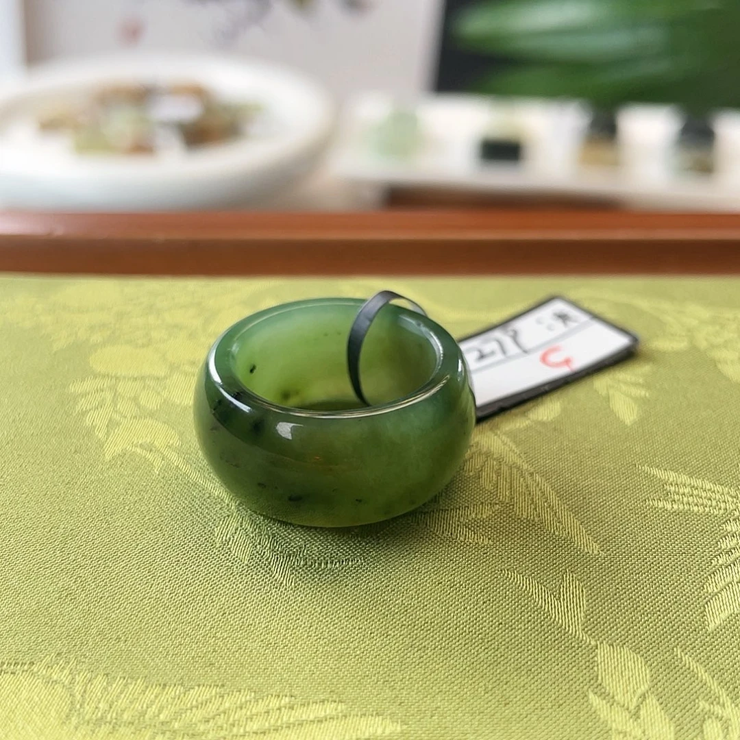 未镶嵌戒指和田玉c25 碧玉乌兰海糖墩墩16.8 不退换