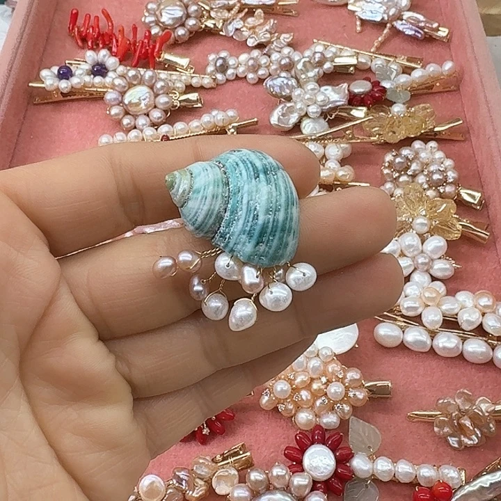 淡水珍珠胸饰银S925镶嵌逢****l