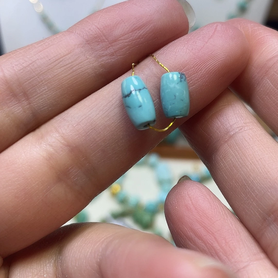 绿松石未镶嵌桶珠