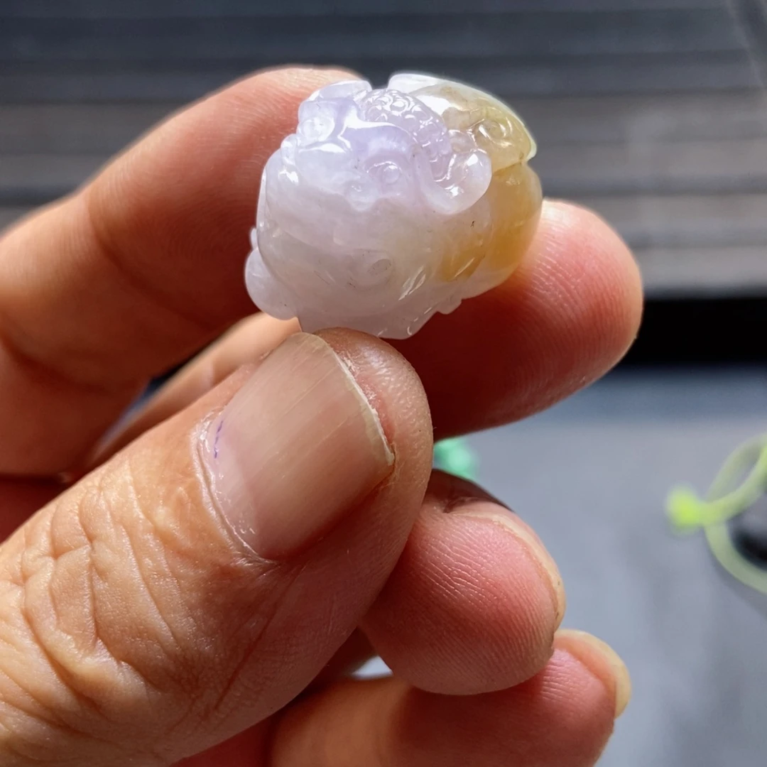 定制翡翠未镶嵌缅甸天然翡翠三彩貔貅