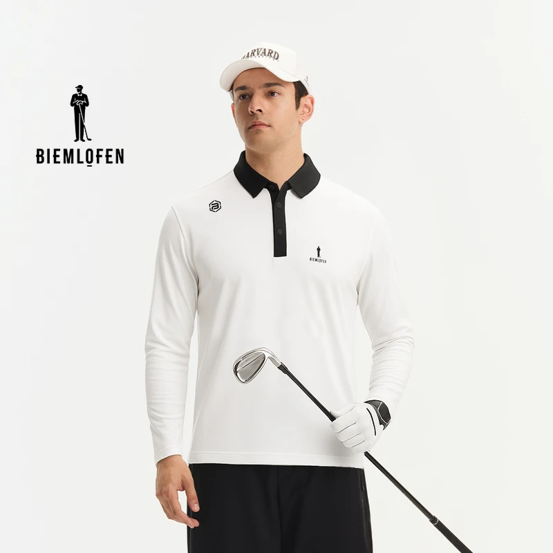 【单向导湿面料】比音勒芬高尔夫2025秋新男士运动休闲长袖POLO衫