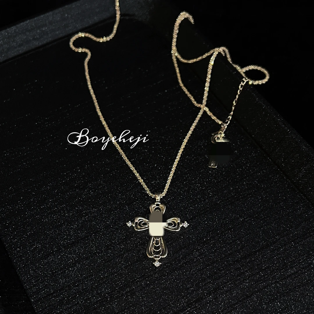 铜合金项链 中古浅钛金长款毛衣链