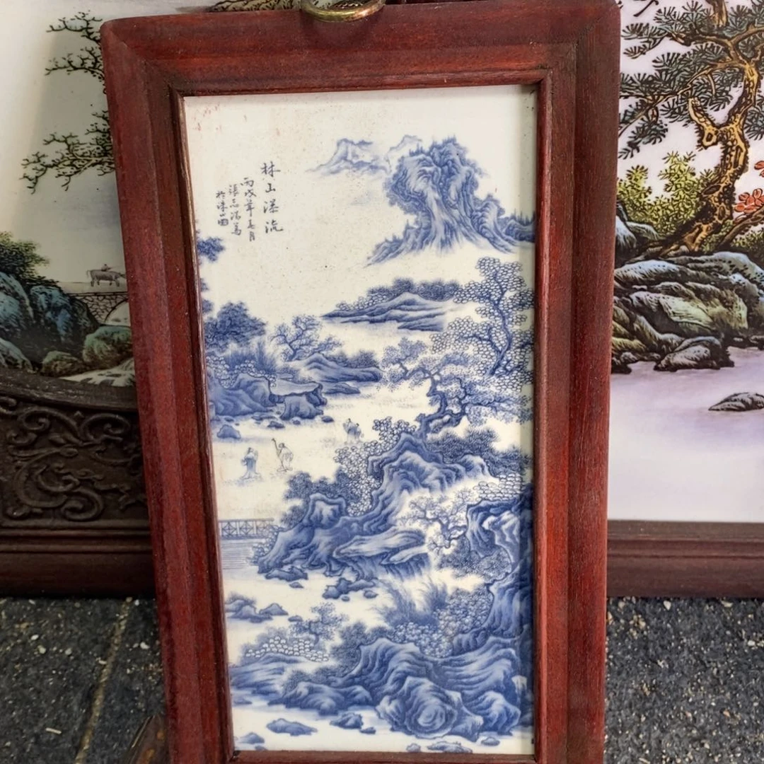 瓷片28*16*1景德镇瓷板画柴窑烧制