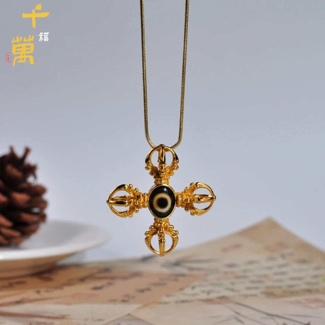 合金吊坠 【千万福】板眼十字金刚“木午”吊坠-A0690086