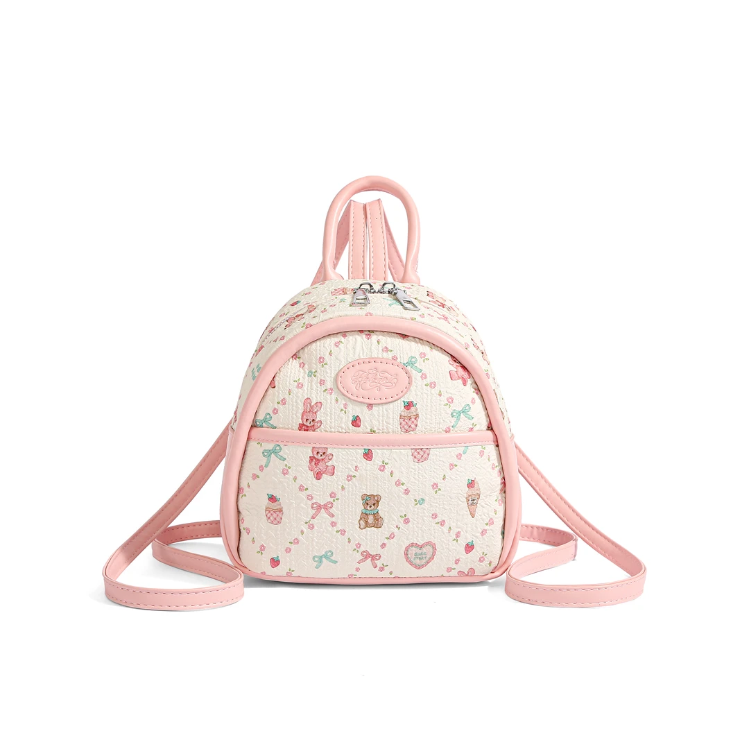 一张同学【长约18宽8高20单位厘米】时尚手提双肩包C6843粉色