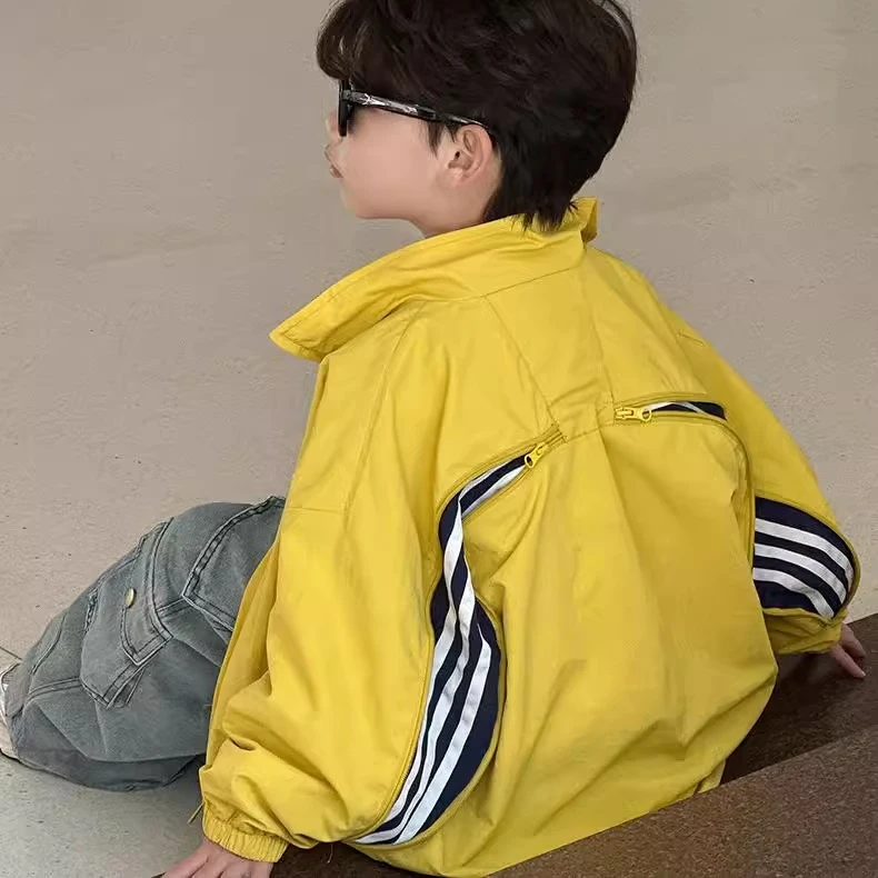 男童外套春装春秋2025新款女童休闲洋气上衣儿童拉链帅气夹克