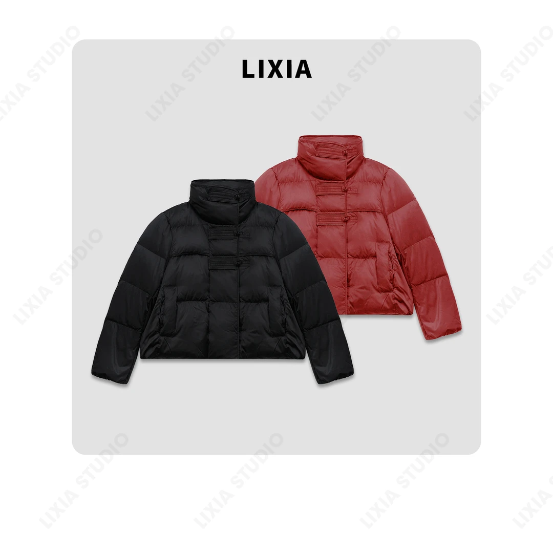 LIXIA【辛迪】小众ins风设计款鸭绒立领羽绒服-A8122