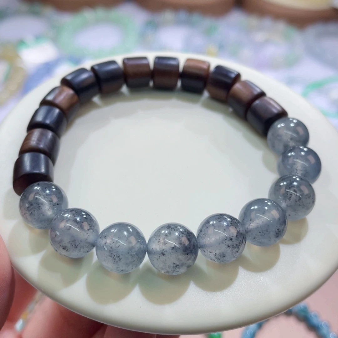 未镶嵌手链翡翠水墨黑钢卡9.9