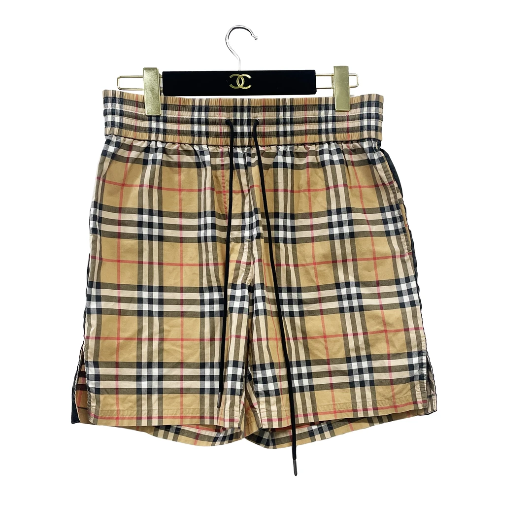 95新 BURBERRY/博柏利 青奢荟/36码/百搭休闲格纹黑边短裤//72426