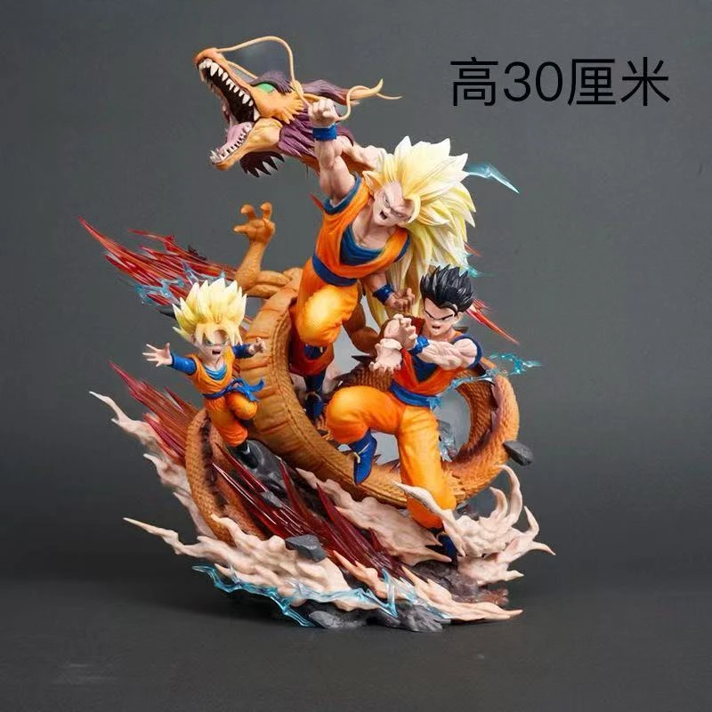 现货/直播七龙珠超三龙拳三父子悟空悟饭悟天手办动漫摆件